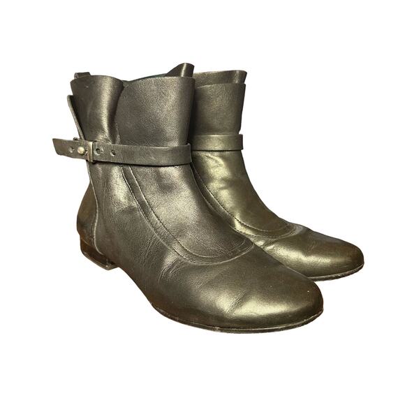 Sigerson Morrison Leather Moto Boots - Size 7 - Biker Chic - Picture 2 of 11